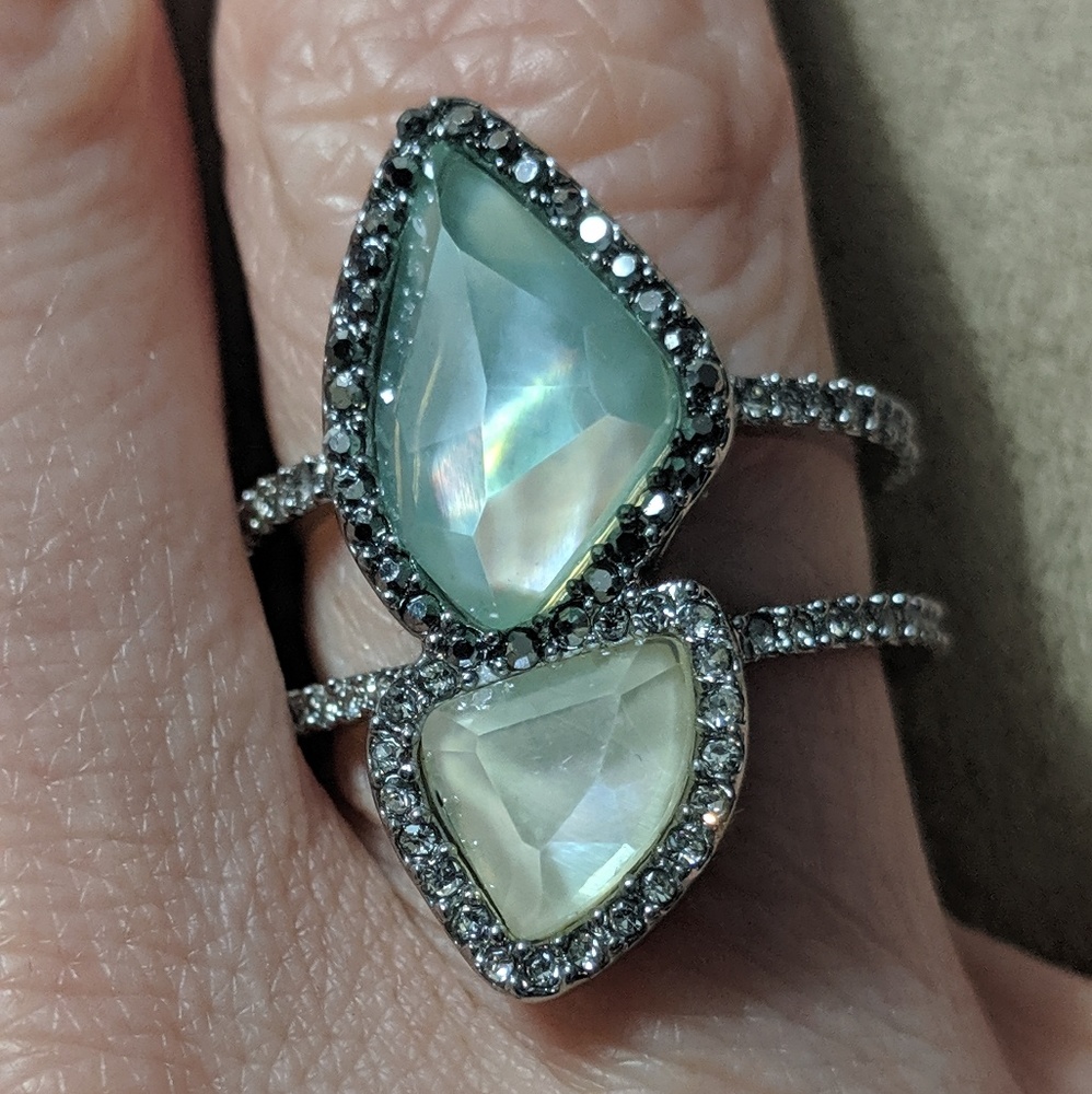 Double band ring -  Mother of Pearl Ring C+I New